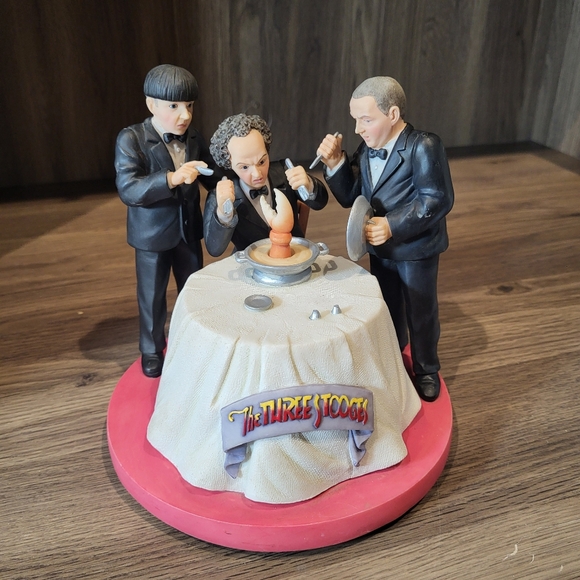 Vtg Westland Giftware The Three Stooges lobster pop goes the weasel music Box